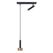 Lampada a sospensione STAMP nero oro, spot orientabile Sigma