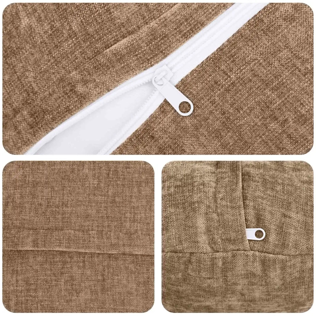 Federa 6 pz HEERLEN Marrone Ø 50 cm Tessuto Chenille 922642