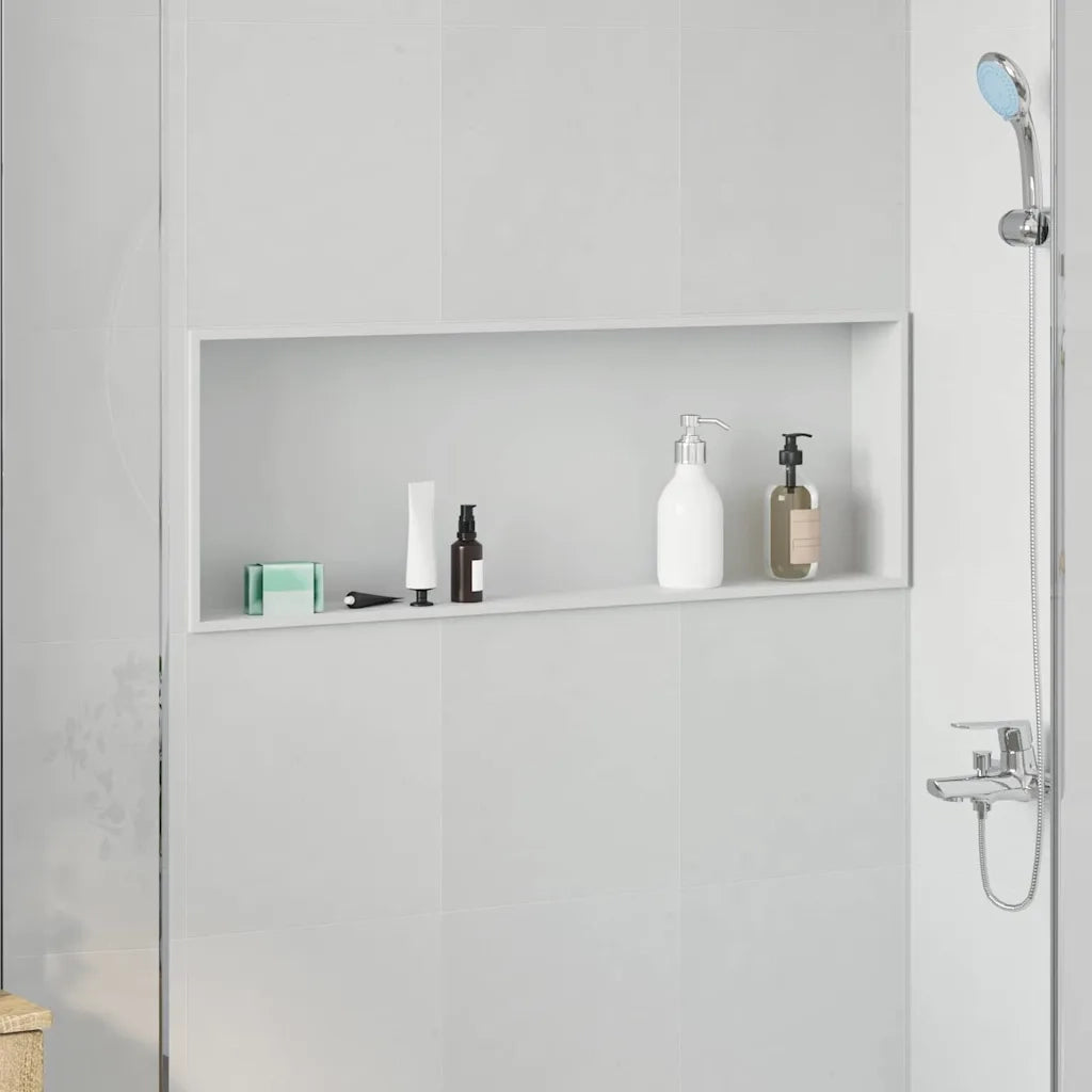 Nicchia per doccia Bianco 90 x 30 x 9,5 cm Acciaio inossidabile
