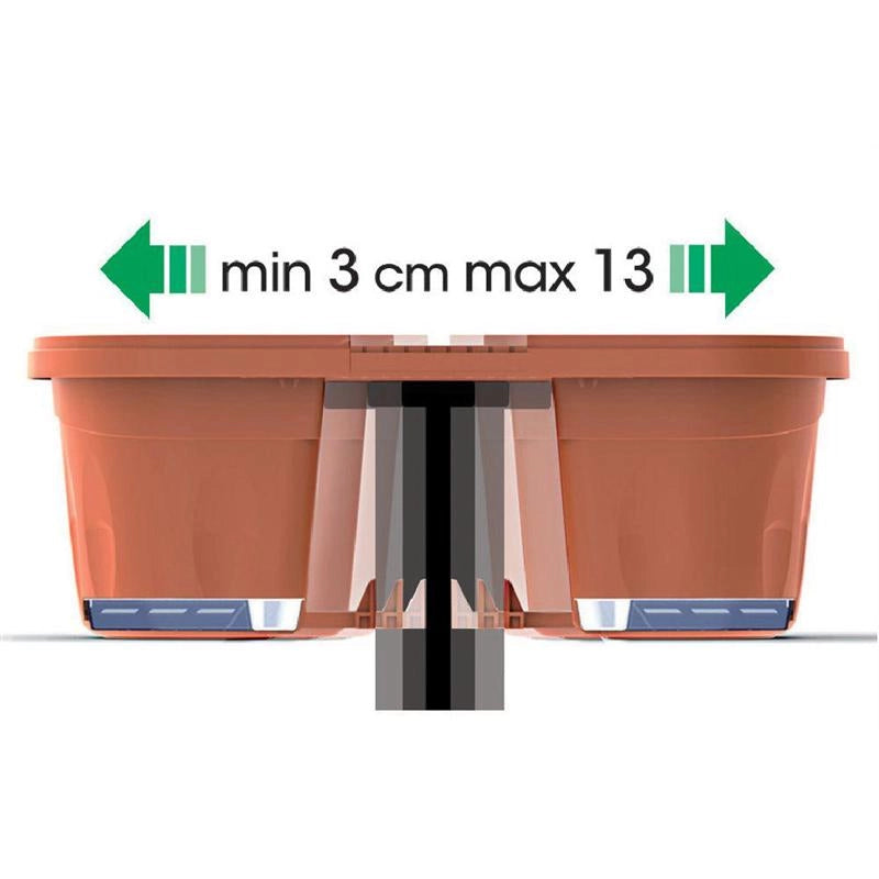 FIORIERA DOPPIA KLUNIA BAMA  PP TERRACOTTA CM 50X19,8 H.CM 18,5