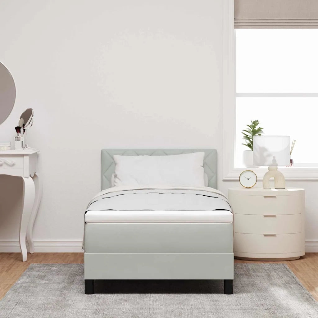 Letto a molle con testiera Grigio chiaro 90 x 190 cm Velluto 3339206