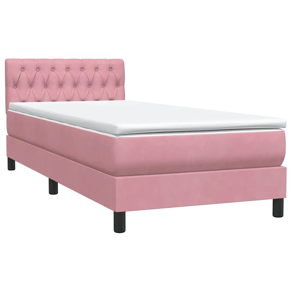 Giroletto a Molle con Materasso Rosa 90x210 cm Velluto 3316484
