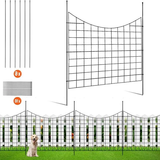 5 pezzi di cancello di giardino senza graffi 93 cm (H) x 36 m (L) - recinzione di giardino sotterranea decorativa con 63 cm di distanza tra i punti - cancello di metallo per cani