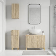 Set di armadietti da bagno in 3 pezzi DELFT Rovere Sonoma 3417785