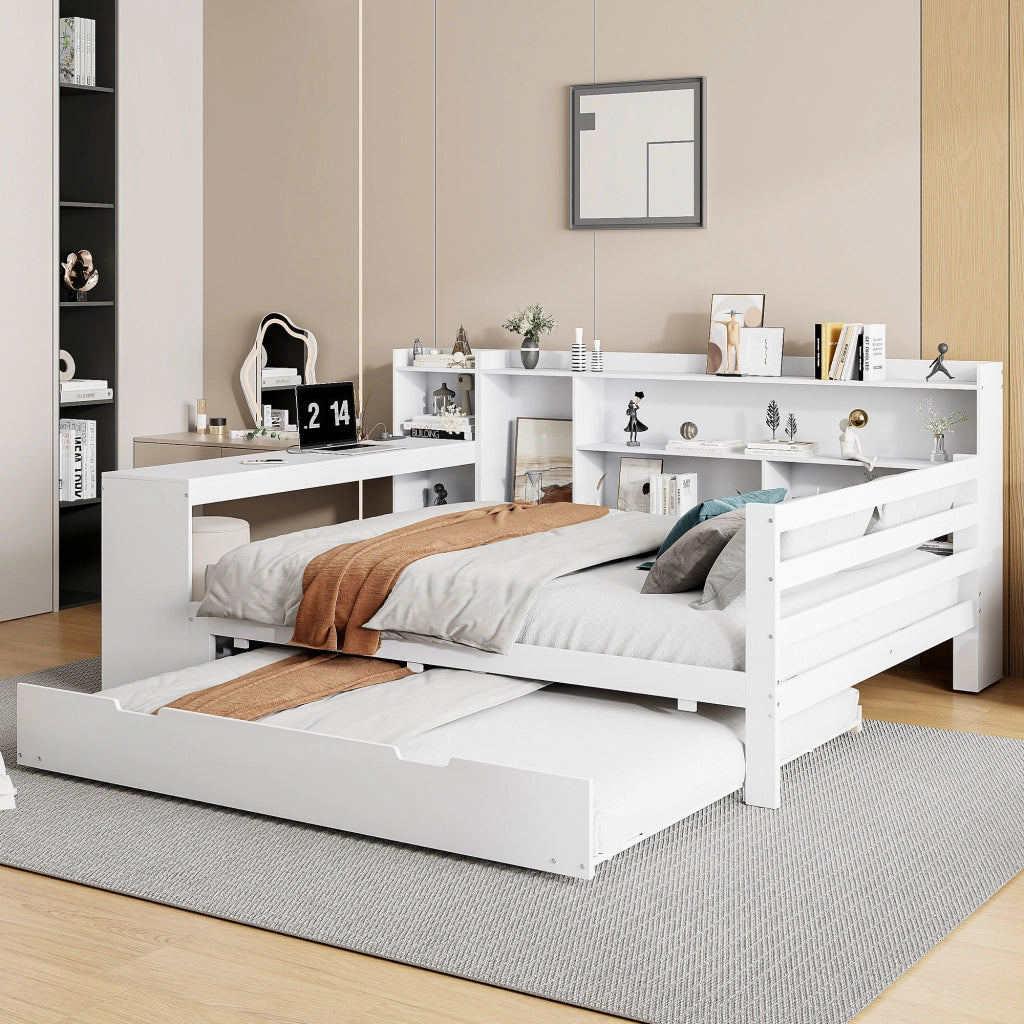 Divano letto multifunzione legno bianco 140x200 cm