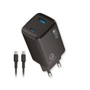 CARICATORE GAN 45W NERO USB-C/USB-A CAVO USB-C/USB-C