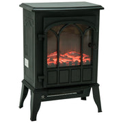 EasyComfort Camino da Terra Elettrico Potenza 1000W / 2000W con Effetto Fiamma Luminosità Regolabile, Caminetto Elettrico con Temperatura Regolabile e Protezione Anti Surriscaldamento, 39x23x56.5cm, Nero
