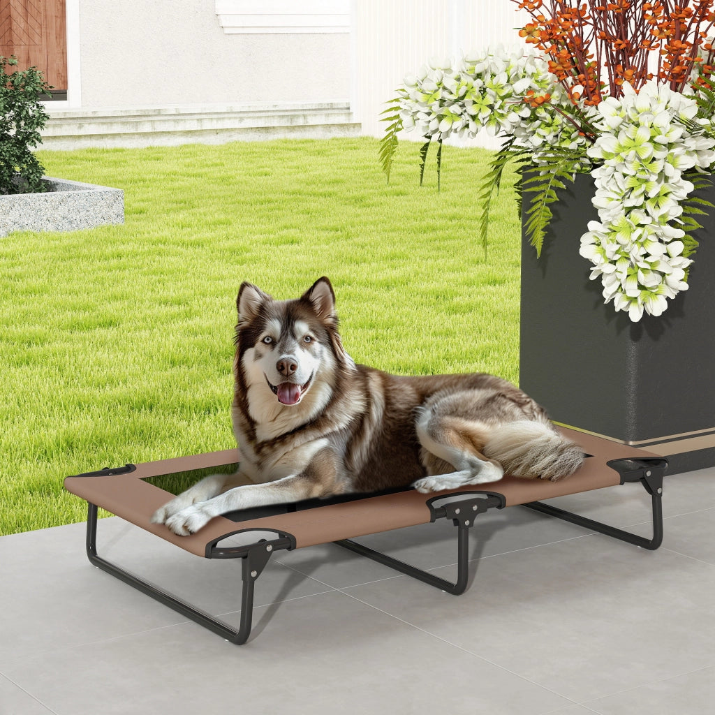 Letto per Cani Pieghevole ¨C Minimal ¨C 107x61x20 cm, Marrone, Tessuto a Rete