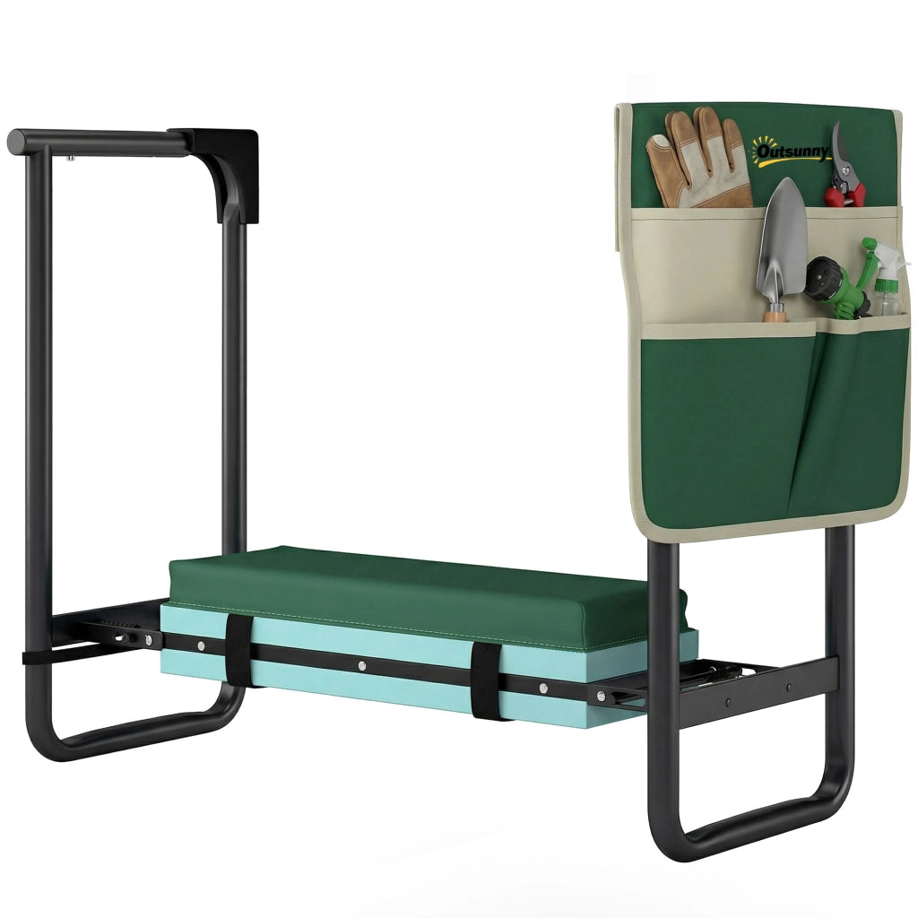 Cuscino ginocchia giardino con sedile pieghevole ¨C Xylo ¨C 150 kg acciaio nero
