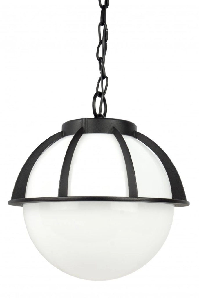 Lampada sospensione esterna sfera 25cm nera E27 IP43