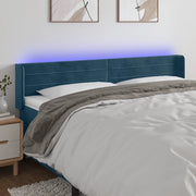 Testiera a LED Blu Scuro 183x16x78/88 cm in Velluto 3123440