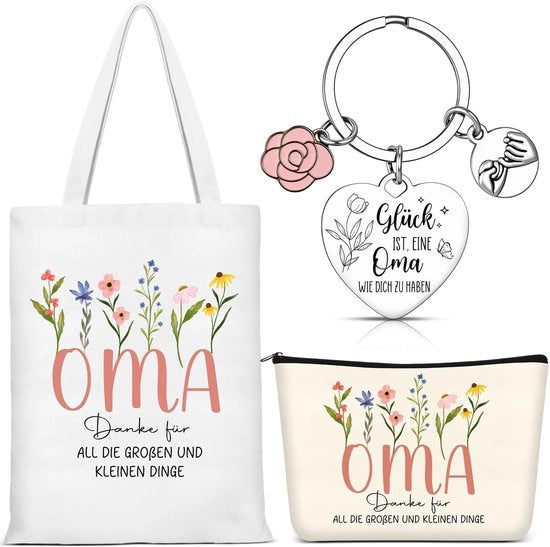 Borse di Cosmetici con Chiave - Set di Regali per la Mamma - Borsa in Canapa - Borse per il Trucco - Regalo Funzionale - Compagno di Viaggio - Set di Regali