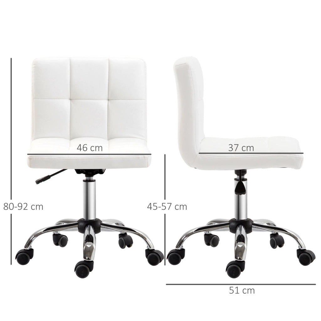 Sedia da ufficio ¨C Minimal ¨C bianco, similpelle, metallo, 5 ruote