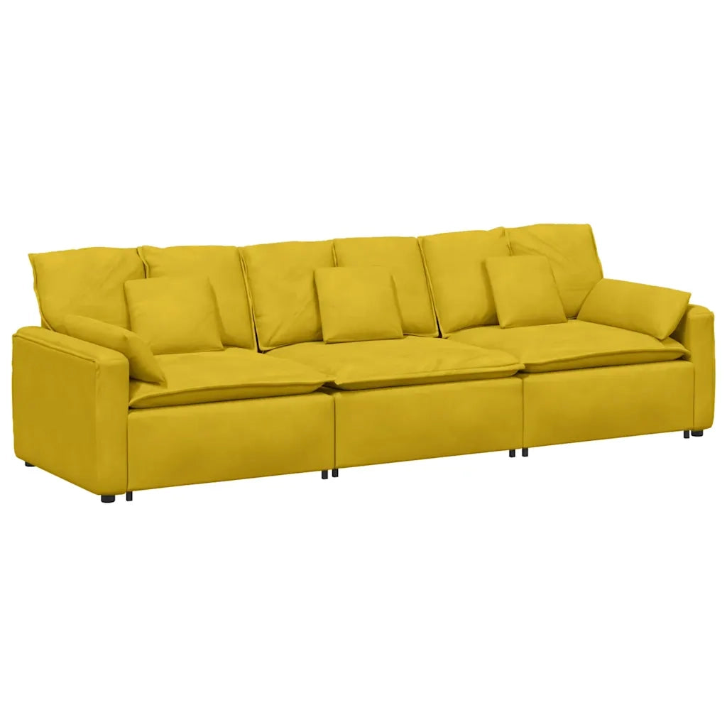 vidaXL Divano Modulare con Cuscini Giallo