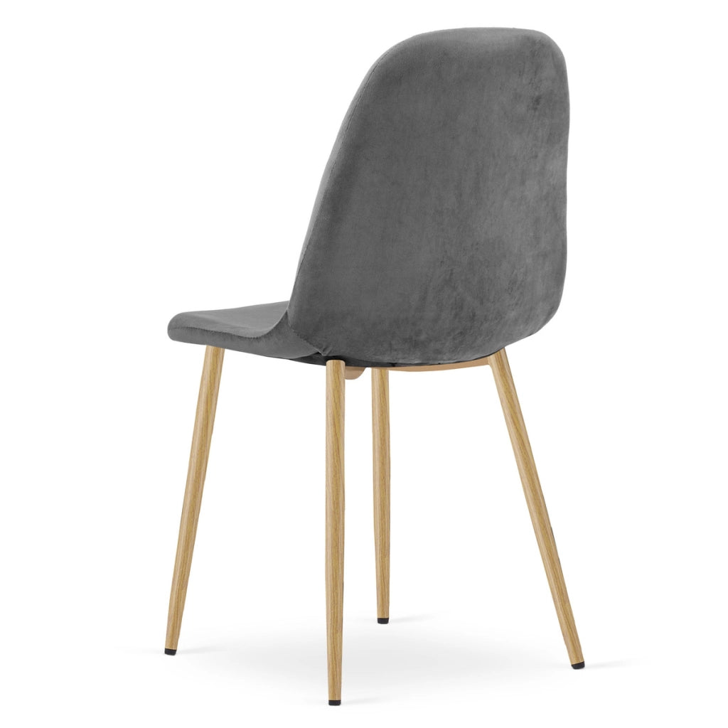 Set di 3 sedie Padva in velluto grigio scuro