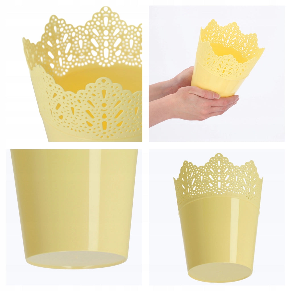Vaso da fiori KADAX, Vaso da fiori, Vaso da fiori alto, Supporto per fiori, Ciotola lucida, 14,5 cm, Giallo