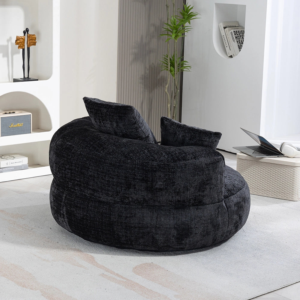 Chaise longue - Xylo - gaming chenille nero con 3 cuscini