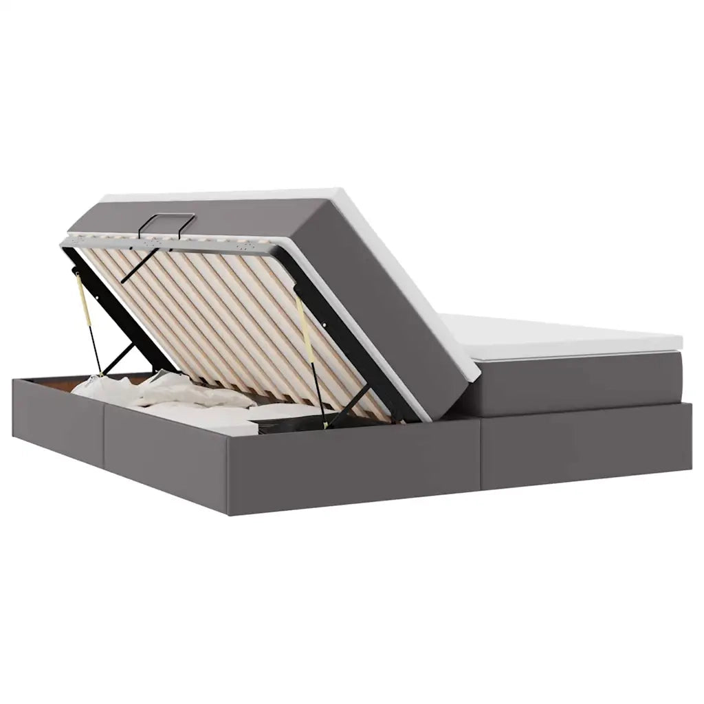 Letto con contenitore e materasso Grigio 200 x 200 cm 3370347