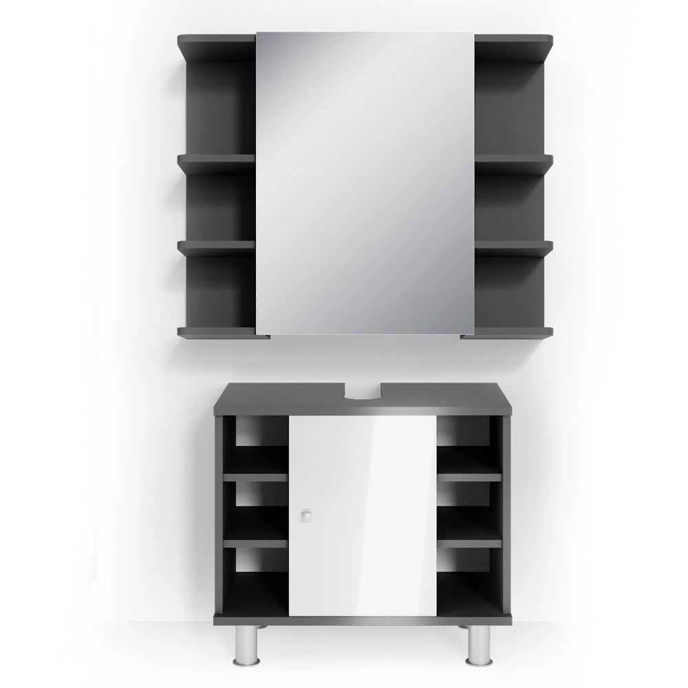 Set mobili bagno Fynn Antracite 2 pezzi Vicco