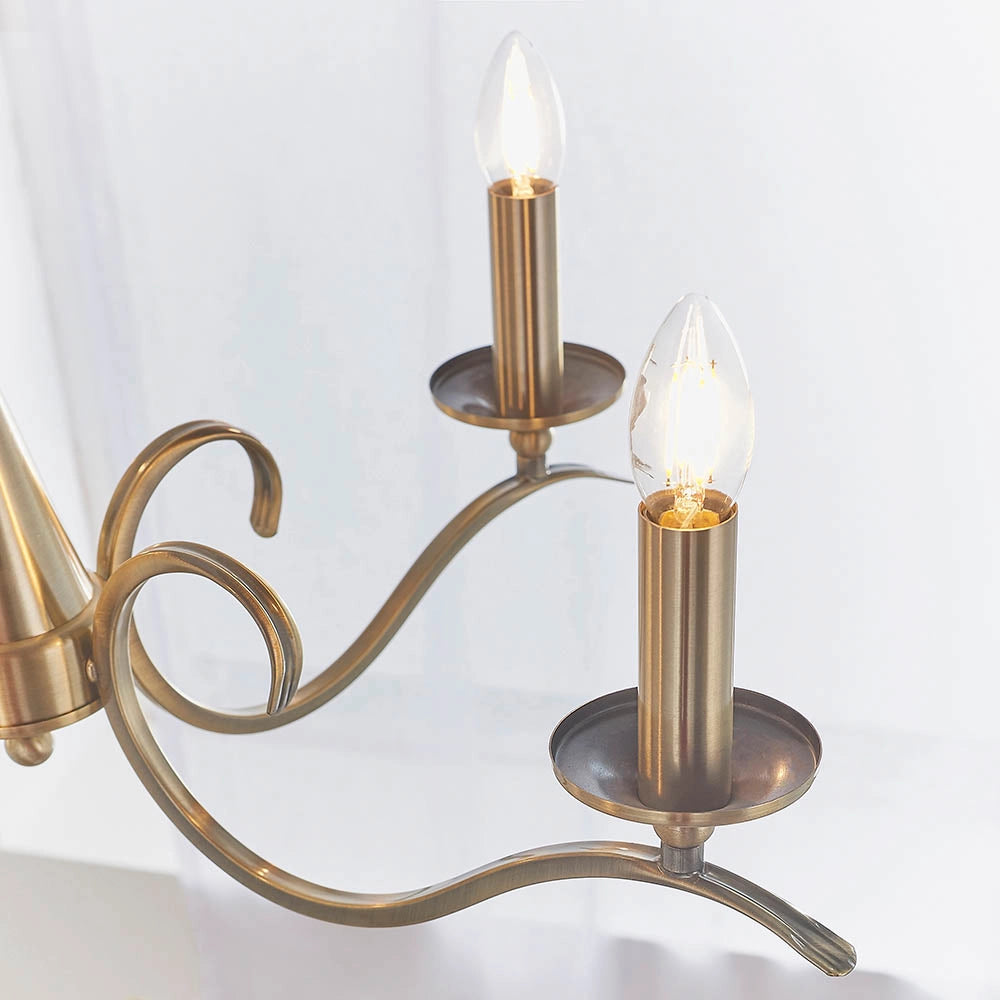 Lampadario Kora Endon ottone antico 5xE14 dimmer LED