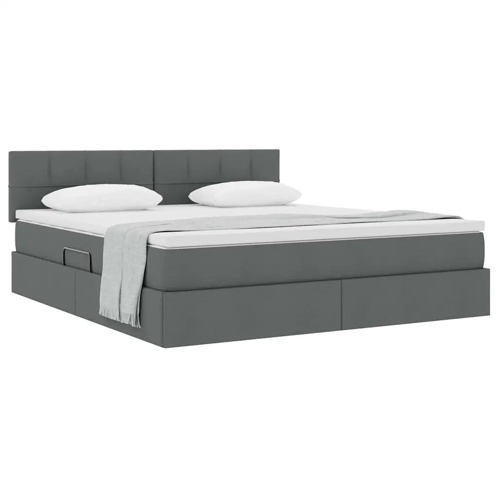 Letto con contenitore e materasso Grigio scuro 180 x 200 cm 3370525