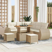 Set Divano da Giardino 8 pcs Beige polyrattan