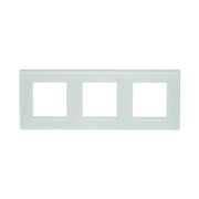 Cornice tripla in vetro bianco per presa e interruttore 228x86x10 mm