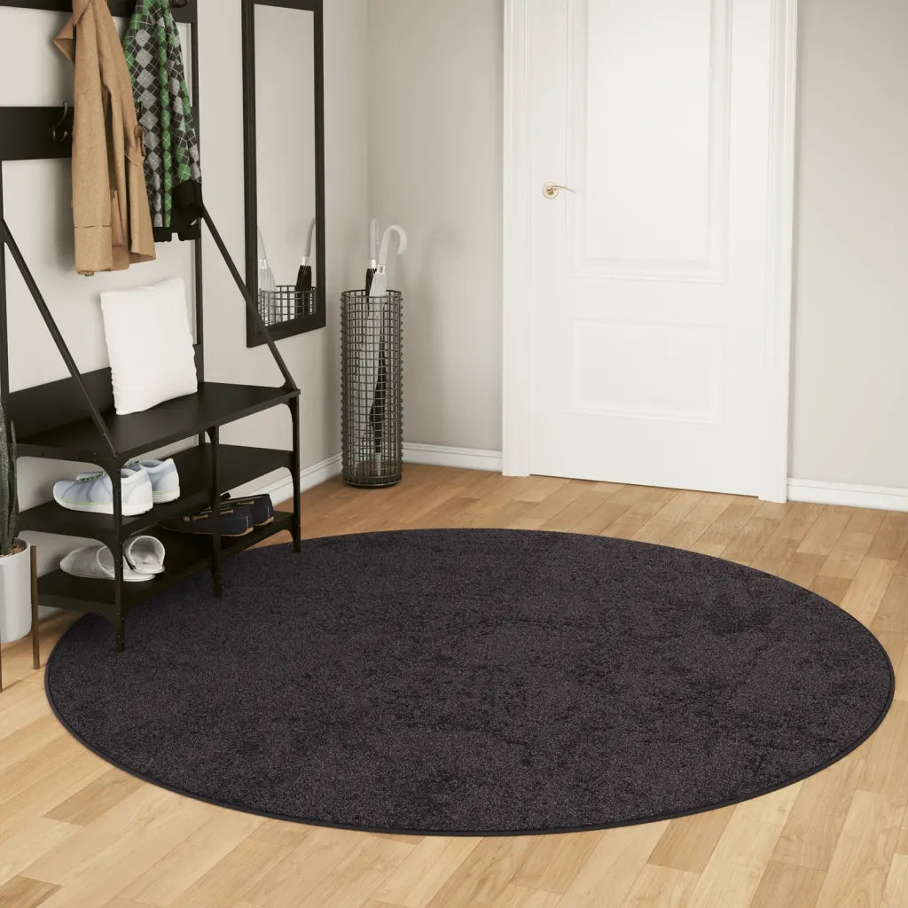 Tappeto Lavabile Antracite Ø 200 cm 136632