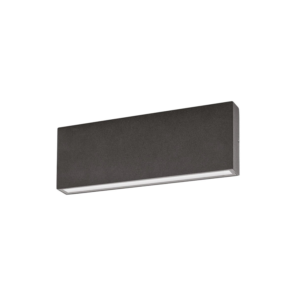 Applique da Parete GES2214 in Alluminio Grigio Antracite 2x10W IP65 Biemissione con Temperatura Luce Selezionabile 3000K/4000K/5000K - Gea Luce