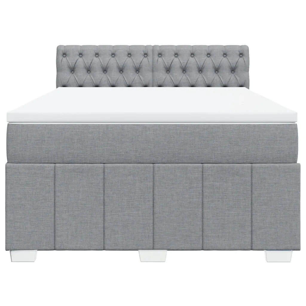 Giroletto a Molle con Materasso Grigio Chiaro 140x200cm Tessuto 3287098