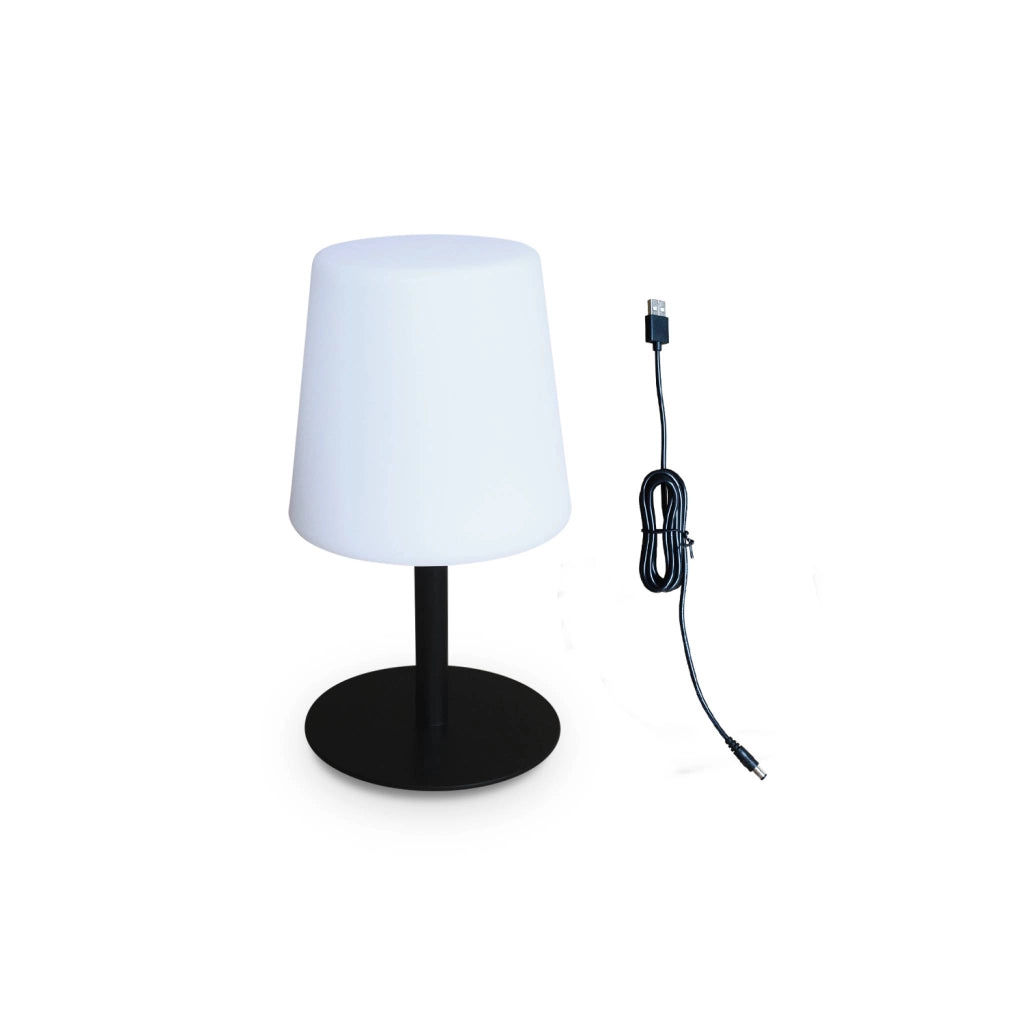 Set di 2 lampada da tavolo led per interni/esterni, nero