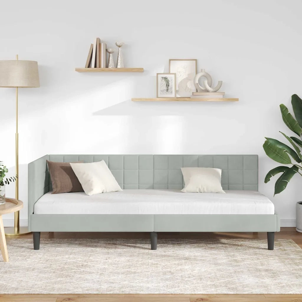 Cornice del letto ad angolo Grigio chiaro 80 cm x 200 cm