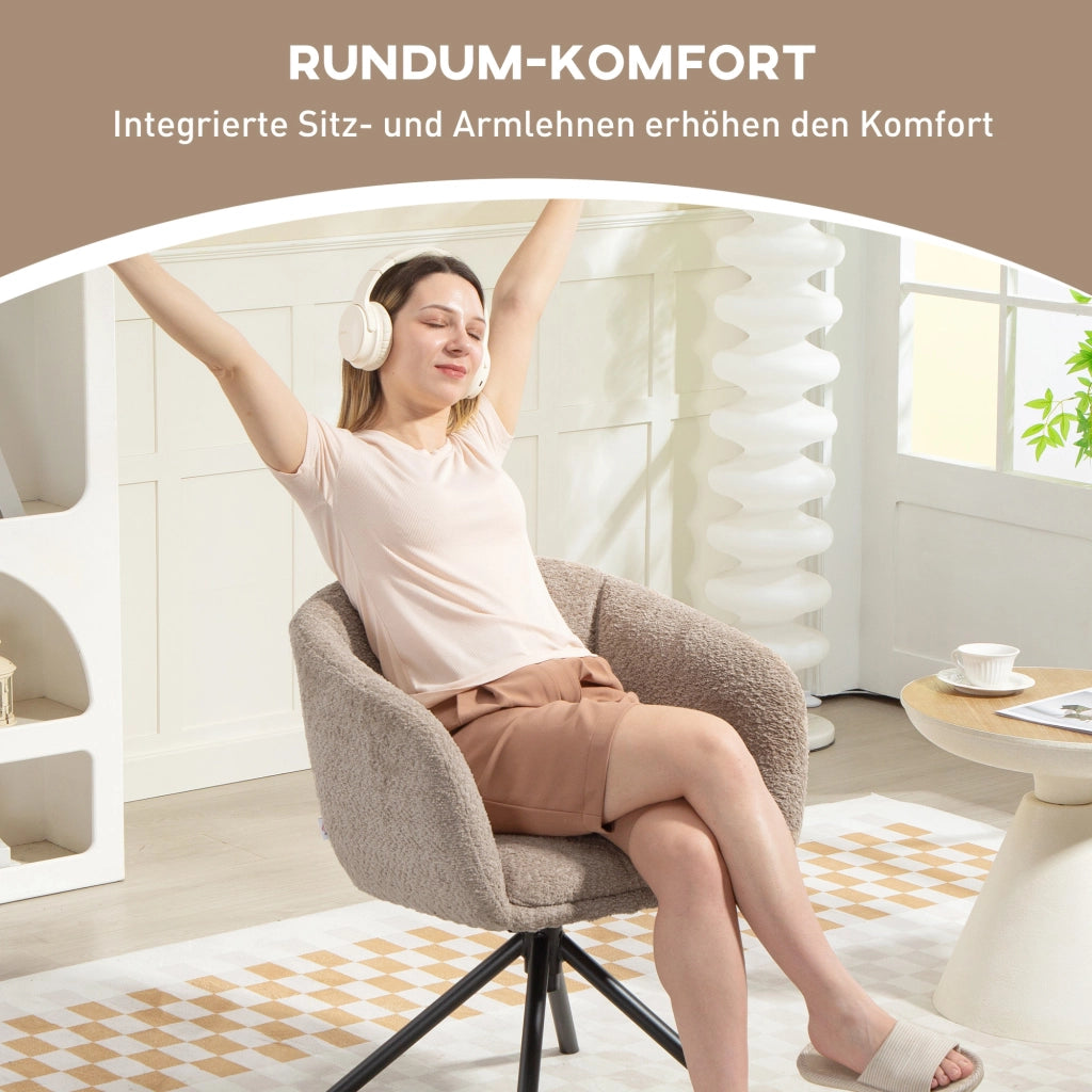 Poltrona ¨C Minimal ¨C Tessuto, Girevole, Beige
