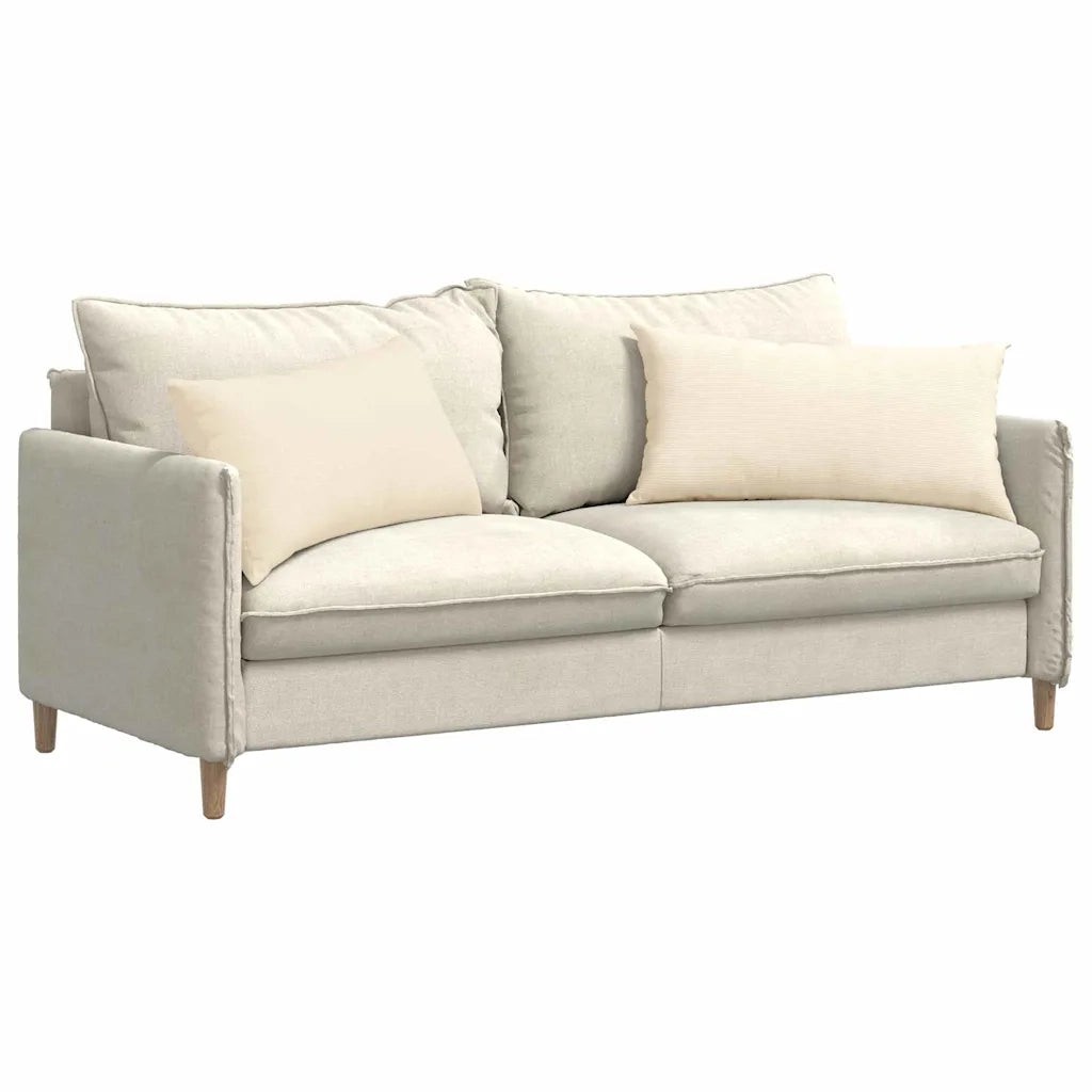 Cuscini da Divano 2 pz-Set di 2 Cuscini per Sofa Crema 80 x 40 cm Tessuto in Cords 783836