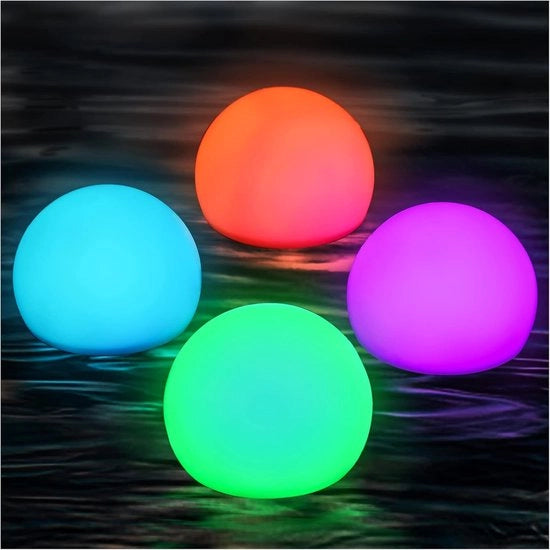Illuminazione per Piscine Portatile Acqua-Resistente con Comando a Distanza e Cambio di Colore (4 pezzi)