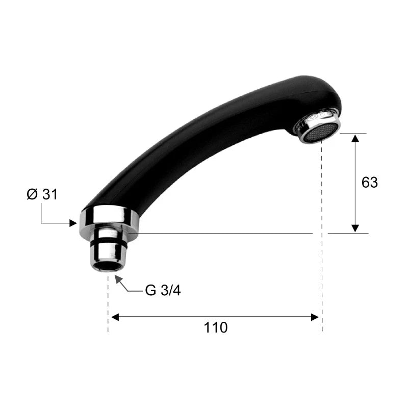 Doccetta per parrucchiere nera