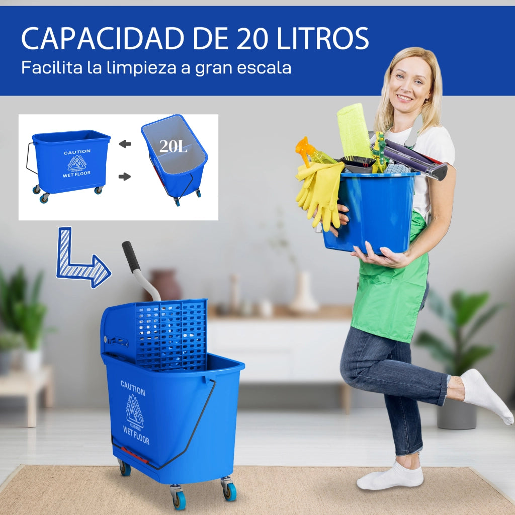 Secchio Lavapavimenti con Ruote 20 L ¨C Minimal ¨C Azzurro