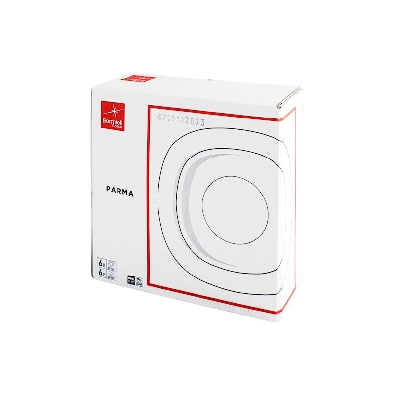Servizio piatti Parma 12 Pezzi in vetro opale bianco