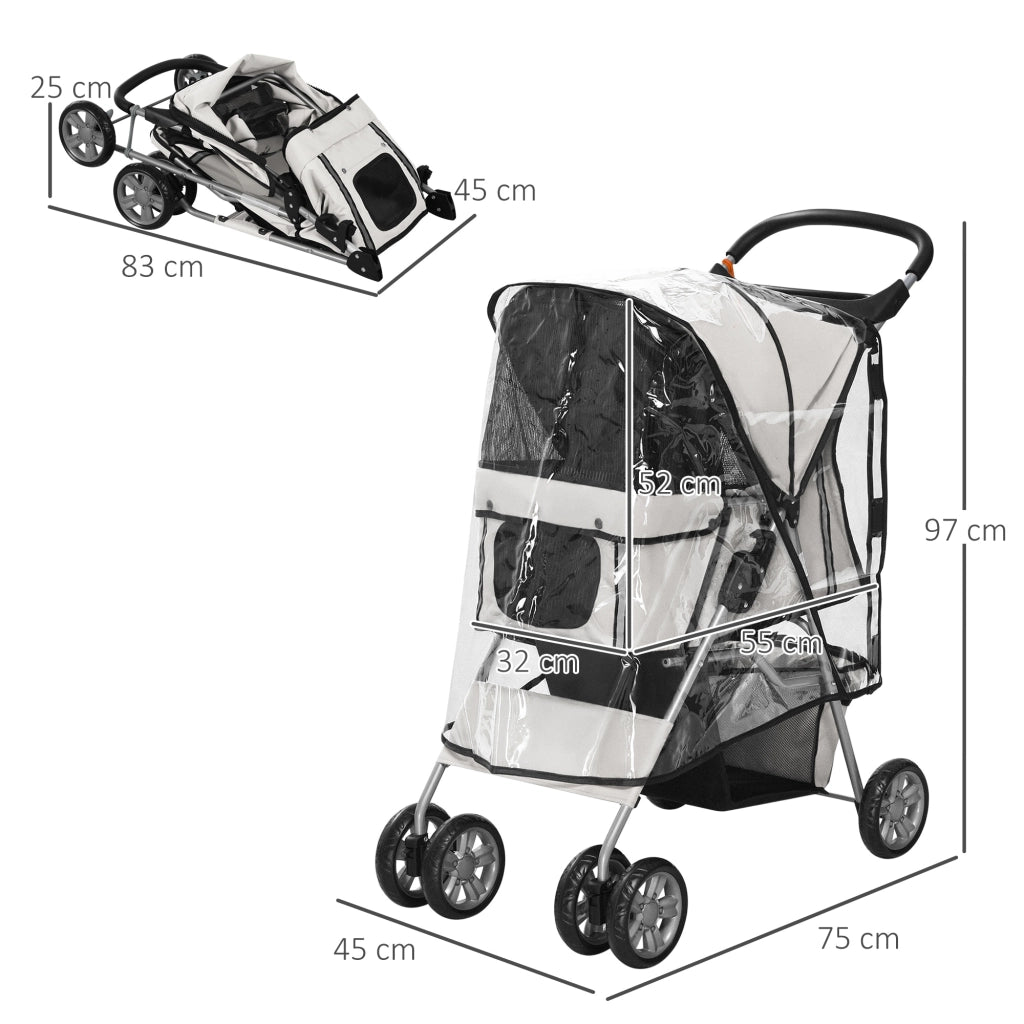 Passeggino per Cani Pieghevole ¨C Minimal ¨C Grigio