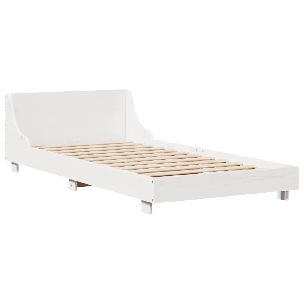 Letto senza Materasso-Struttura Letto Bianco 90x200 cm Legno Massello di Pino 447352