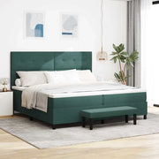 Letto a molle con materasso Verde scuro 200 x 200 cm Velluto