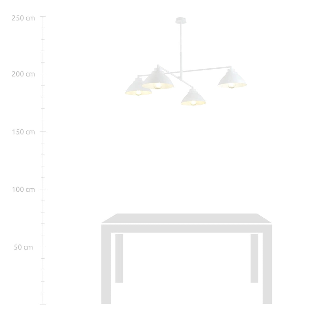 Lampadario da soffitto Maverick 4 luci bianco Emibig