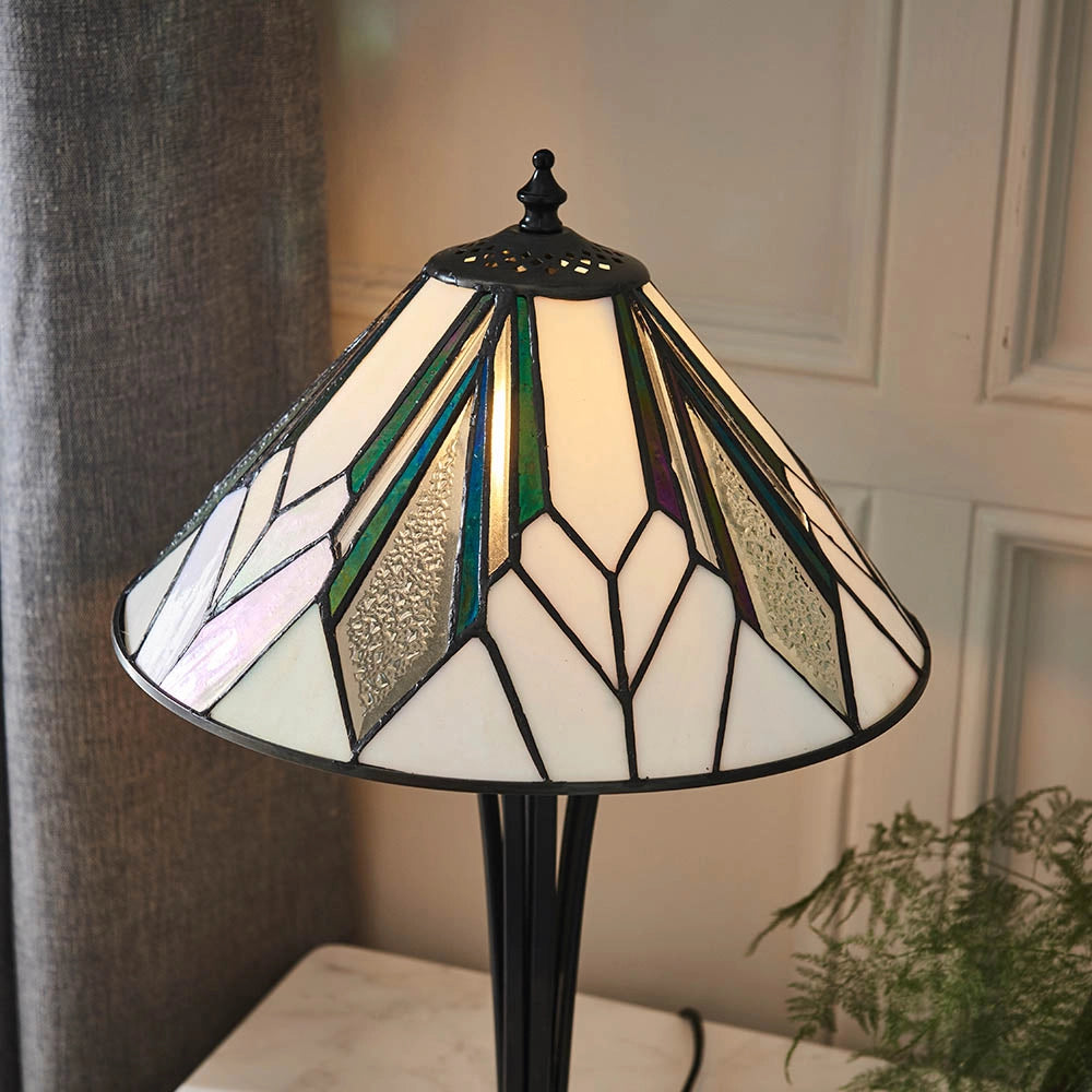 Lampada da tavolo Tiffany Astoria vetro geometrica 1xE14 40W