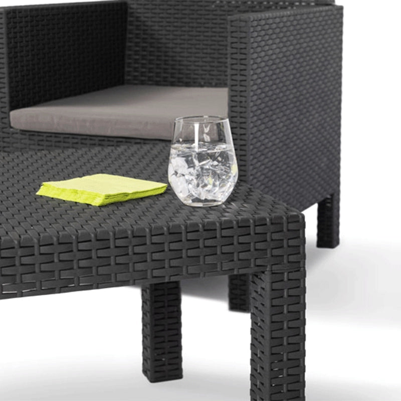 Set da giardino 2 posti PENELOPE â€“ Nero antracite