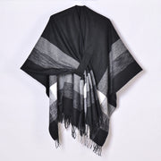 Sciarpa da donna, elegante mantello con cintura diagonale monocromatica