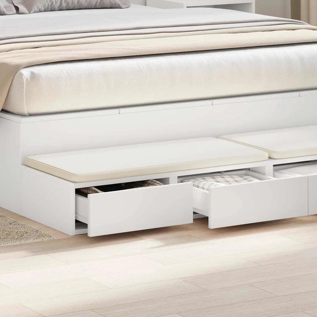 Cassetti per letto | Comodino | Armadio da Notte | Mobiletto da notte con cassetto Bianco 140 x 36,5 x 16,5 cm