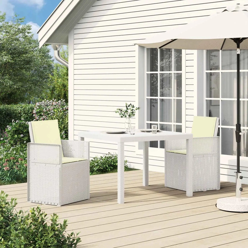 Sedie da pranzo da giardino 2 pcs Bianco e Crema PP 8000002