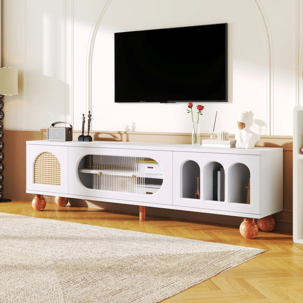 Cassettiera TV bianca in truciolare lunghezza 170 cm