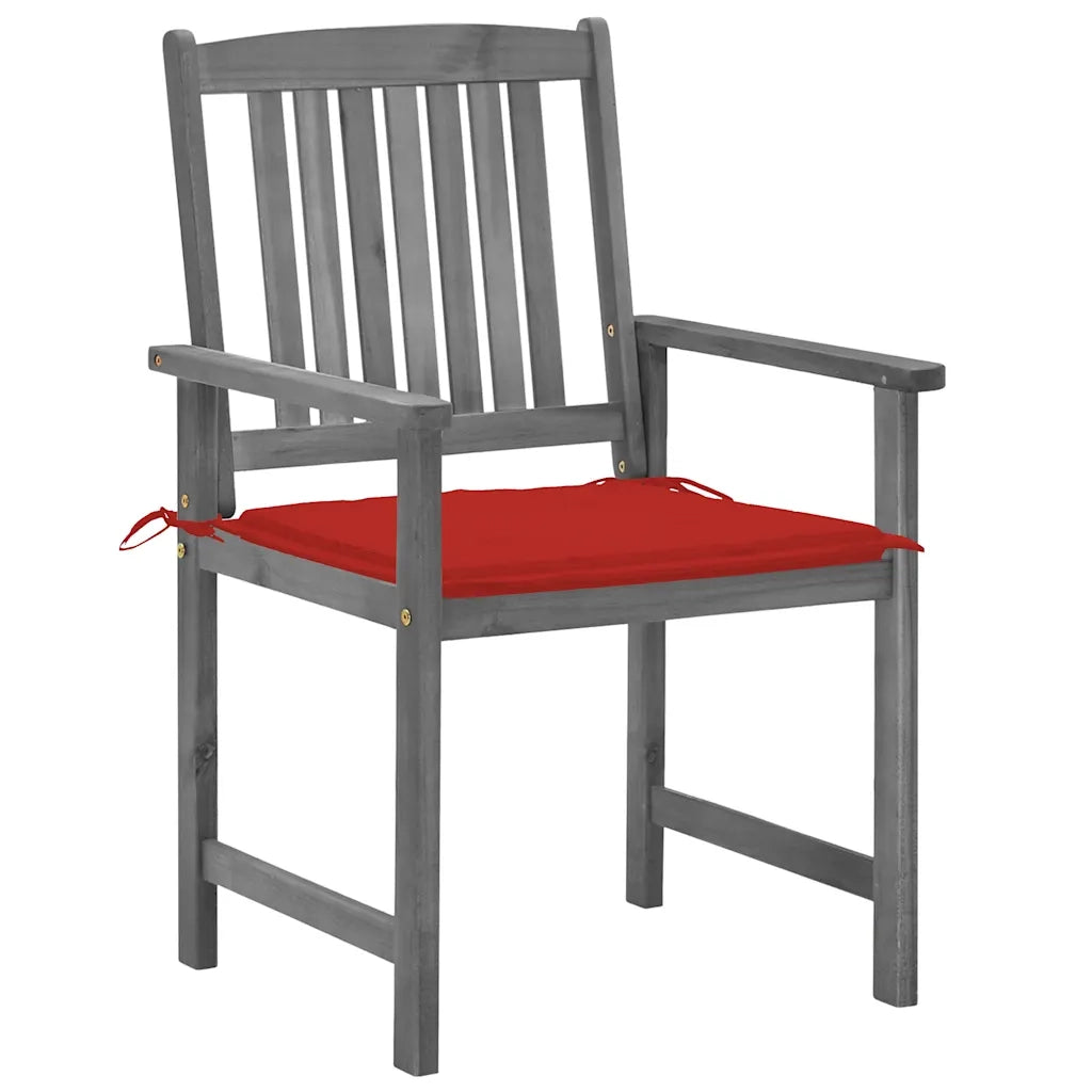 Sedie da Giardino con Cuscini 2 pz Grigio in Massello di Acacia 3061233