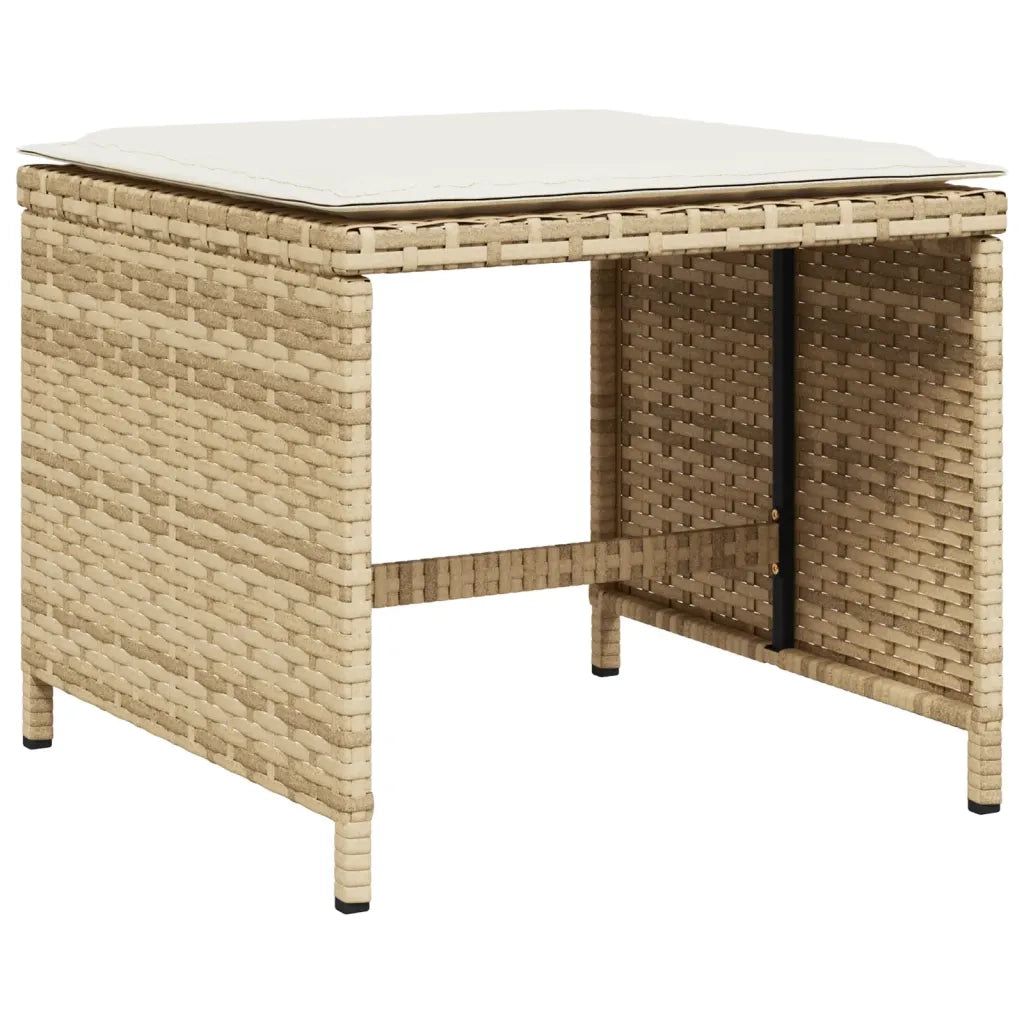 Set da Pranzo da Giardino 9 pz con Cuscini Beige in Polyrattan 3277911